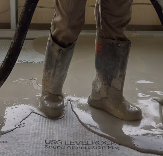 Sound Attenuating Floor System Installation